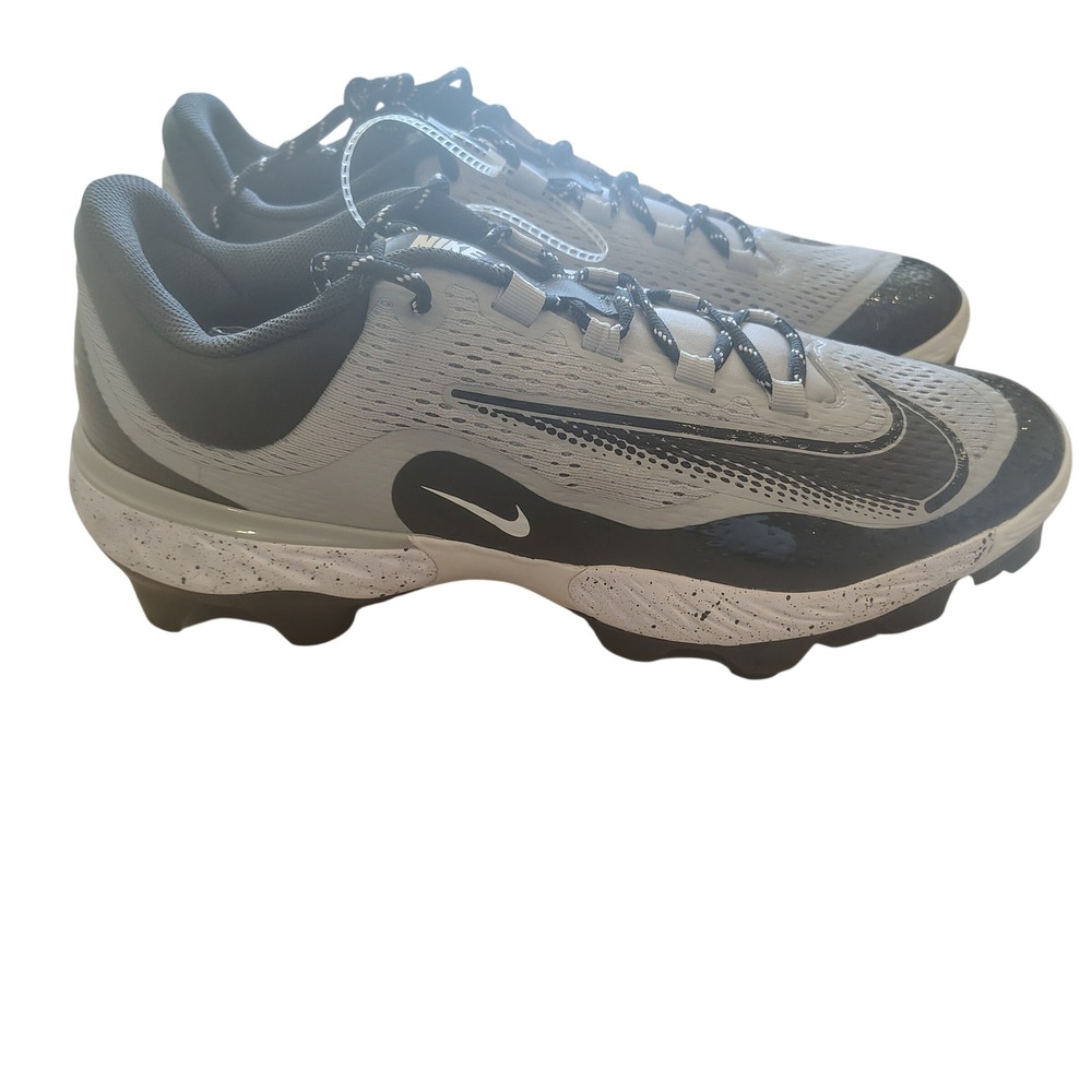 Nike Alpha Huarache Elite 4 Low Baseball Cleats Grey Black Mens 15 FD6221-002